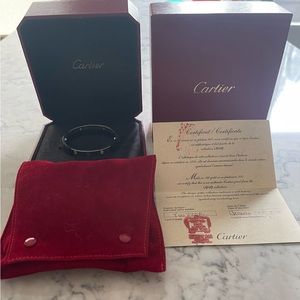 Cartier 18k white gold 4 Diamond love bracelet 16